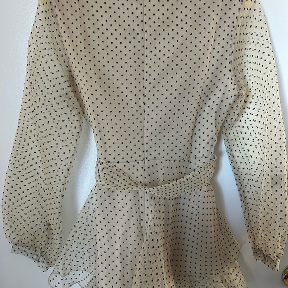 I Saw It First Beige Polka Dot Wrap Dress - Picture 7 of 7